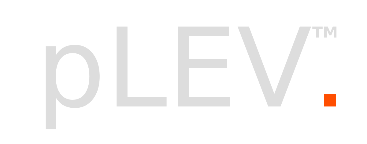 pLEV logo dark mode